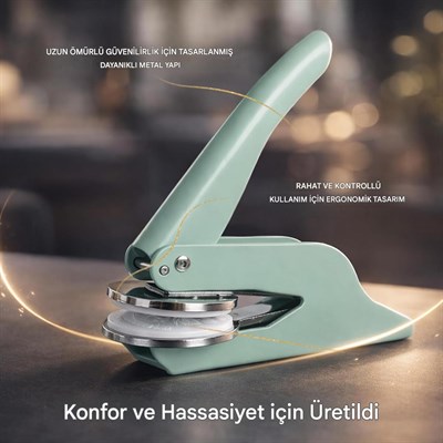Soğuk Damga Kabartma Kitap Mührü Mat Yeşil Boya Özel Seri