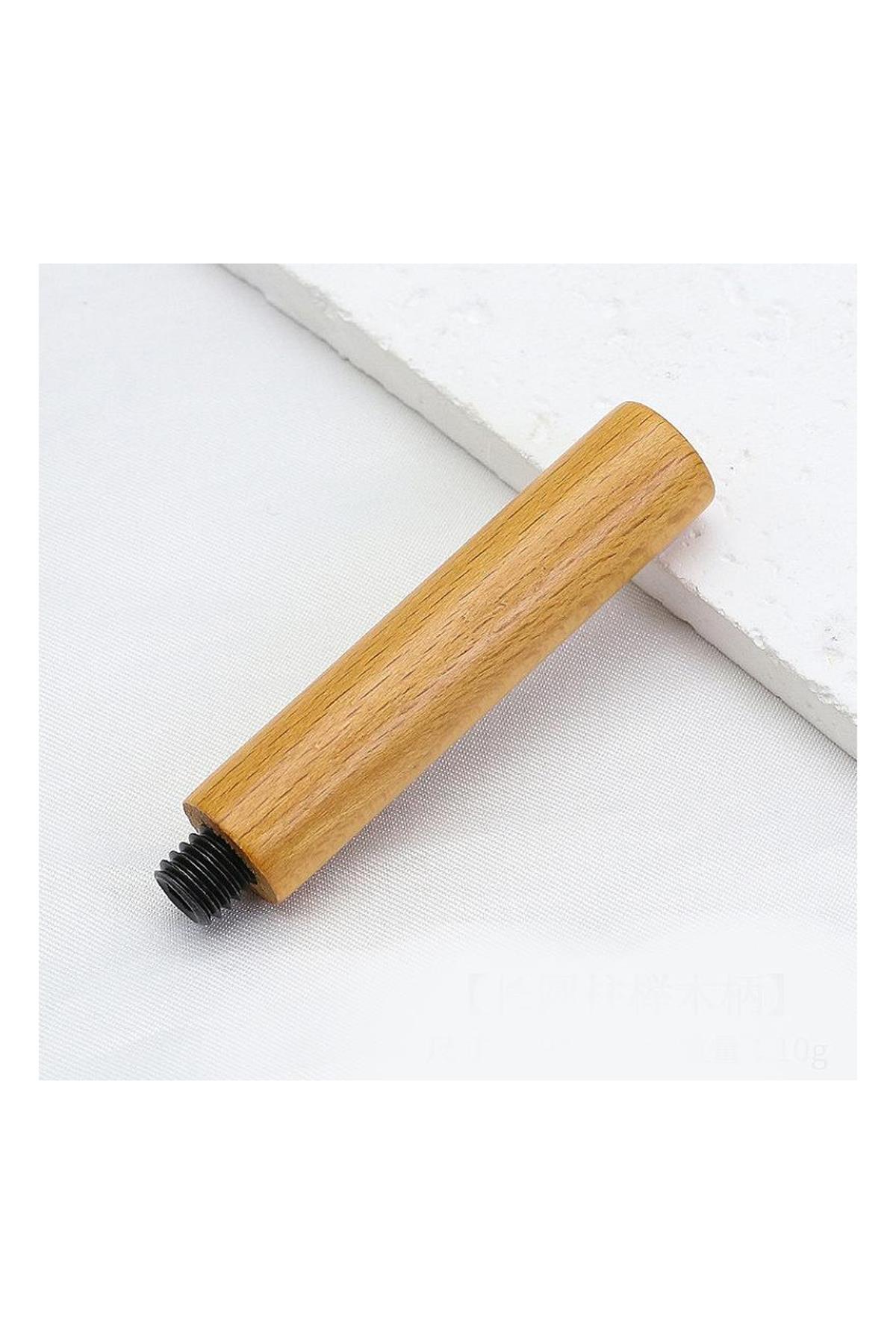 Ahşap Mum Mühür Sapı Cilalı Kayın Ağacı G17 Özel Tasarım M8 Dişli 