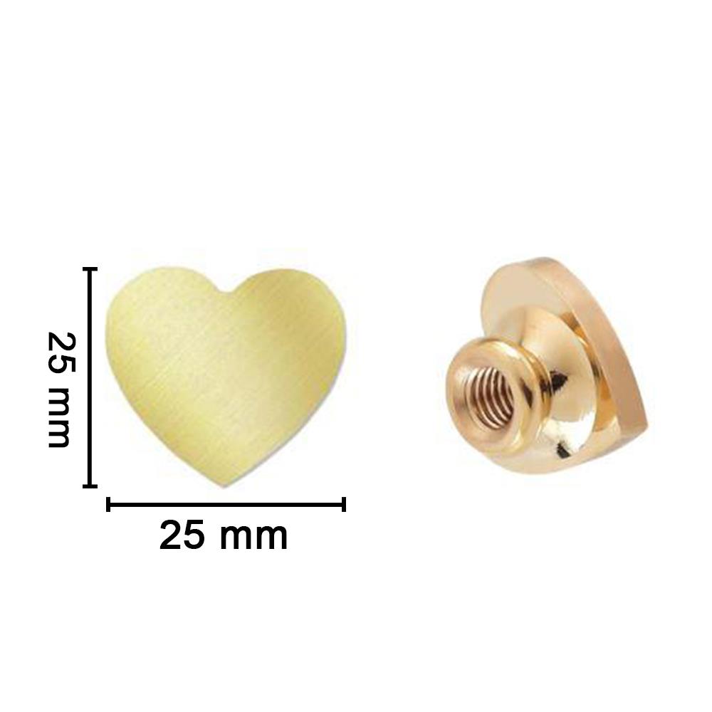 Boş Mum Mühür Pirinç Damga Başlığı Kalp Şekilli 25x25mm
