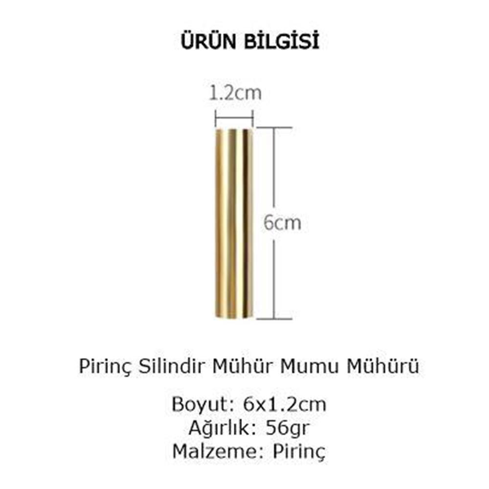 Boş Mum Mühür Pirinç Damga Başlığı Yuvarlak 12x60 mm