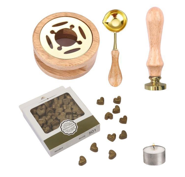 Davetiye Mum Mühürü Uygulama Seti Ahşap Rengi