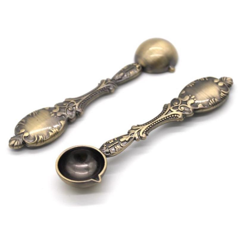 Döküm Metal Mum Mühürü Eritme Kaşığı Eskitme Retro Pirinç Kaşık