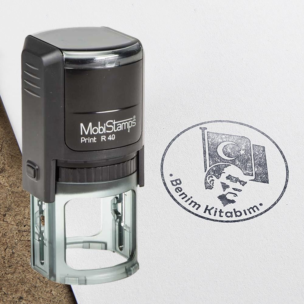 Kişiye Özel Kitap Mührü İsim Yazılı Kitap Mührü ve Istampa Set R5814-05