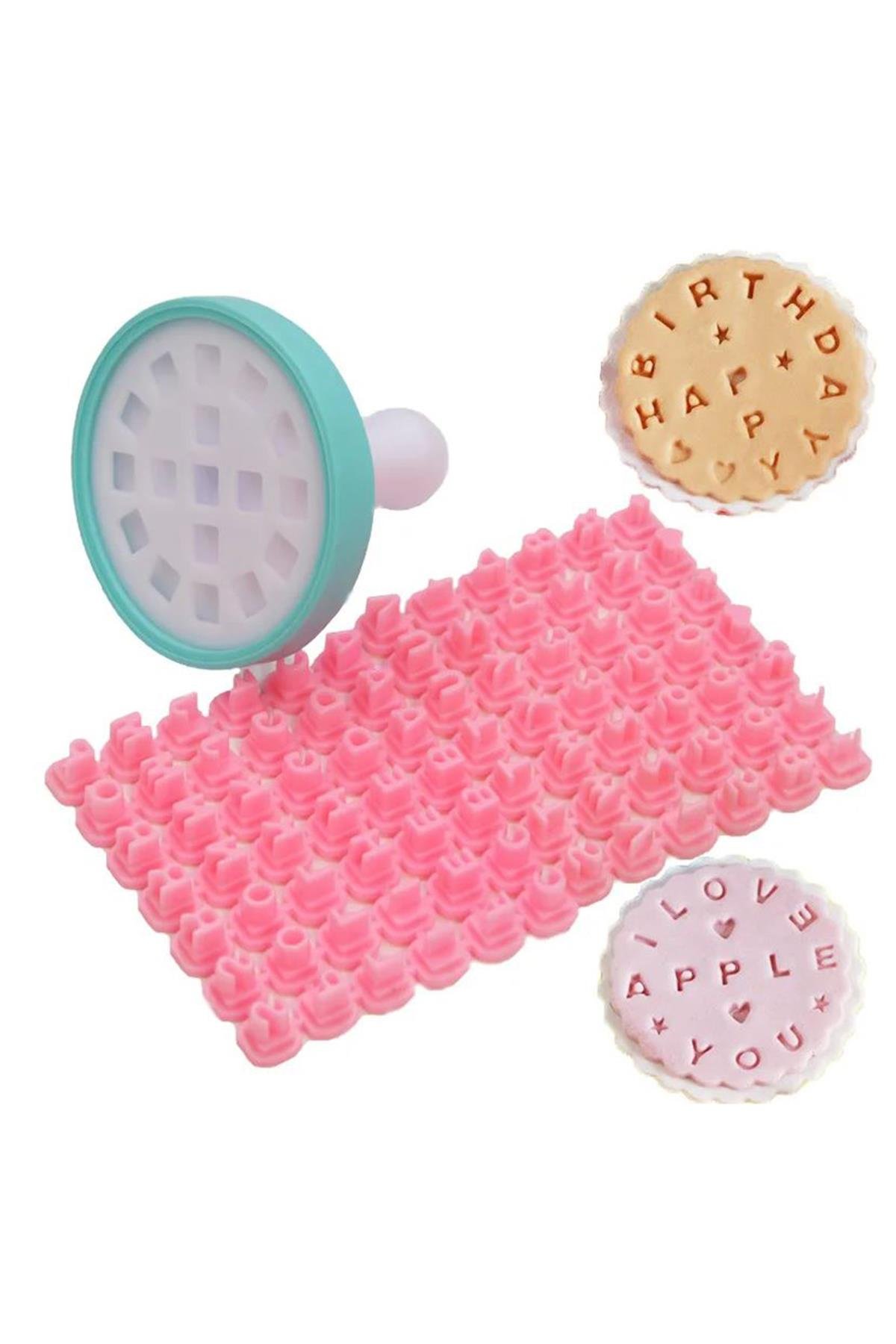 Kurabiye Bisküvi Hamur Dairesel 3D Baskı Harf Rakam Damga Seti