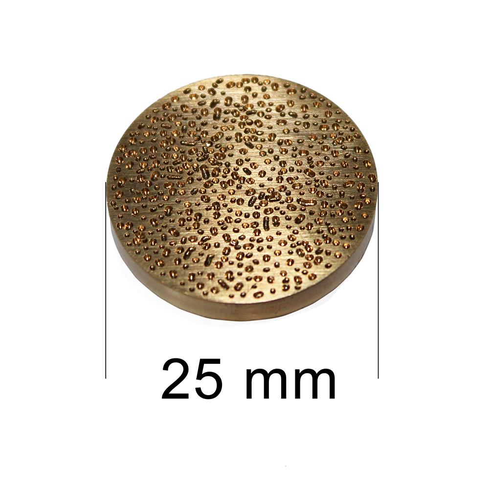 Mühür Mumu Damga 25 mm Yuvarlak Kumlu Boş Pirinç Kafa + Ahşap Sap 