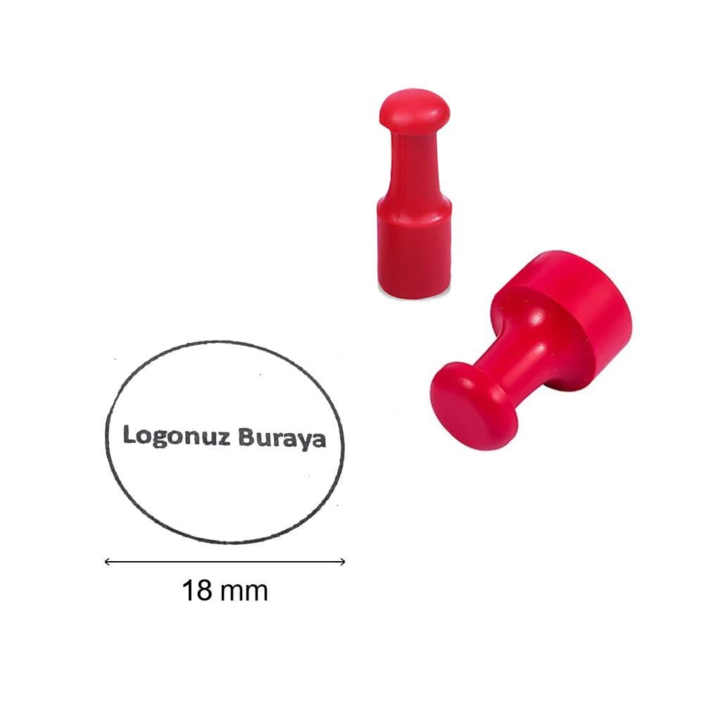 Mühür Özel Alaşım Kauçuk Kaşe Kırmızı Renk Yuvarlak 18 mm