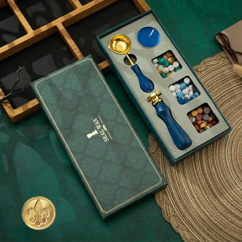 Mum Mühürü Antik Set Bakır Kafa 3 Renk 140 Metalik Wax Ahşap Sap