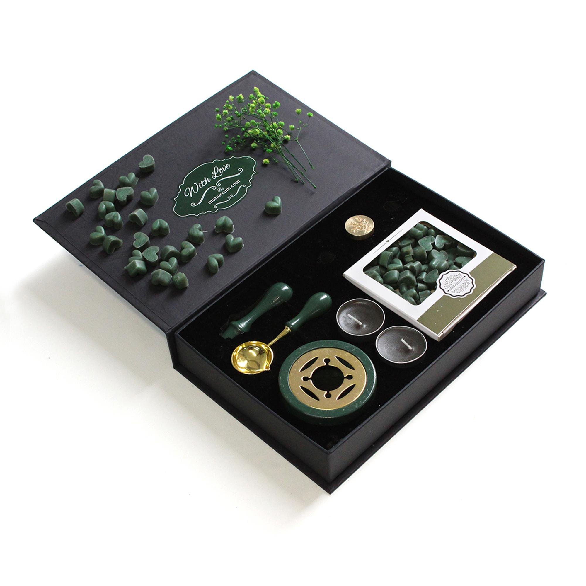 Mum Mühürü Uygulama Seti Yeşili Kendin Yap Mühür Seti 6 Parça BBS109