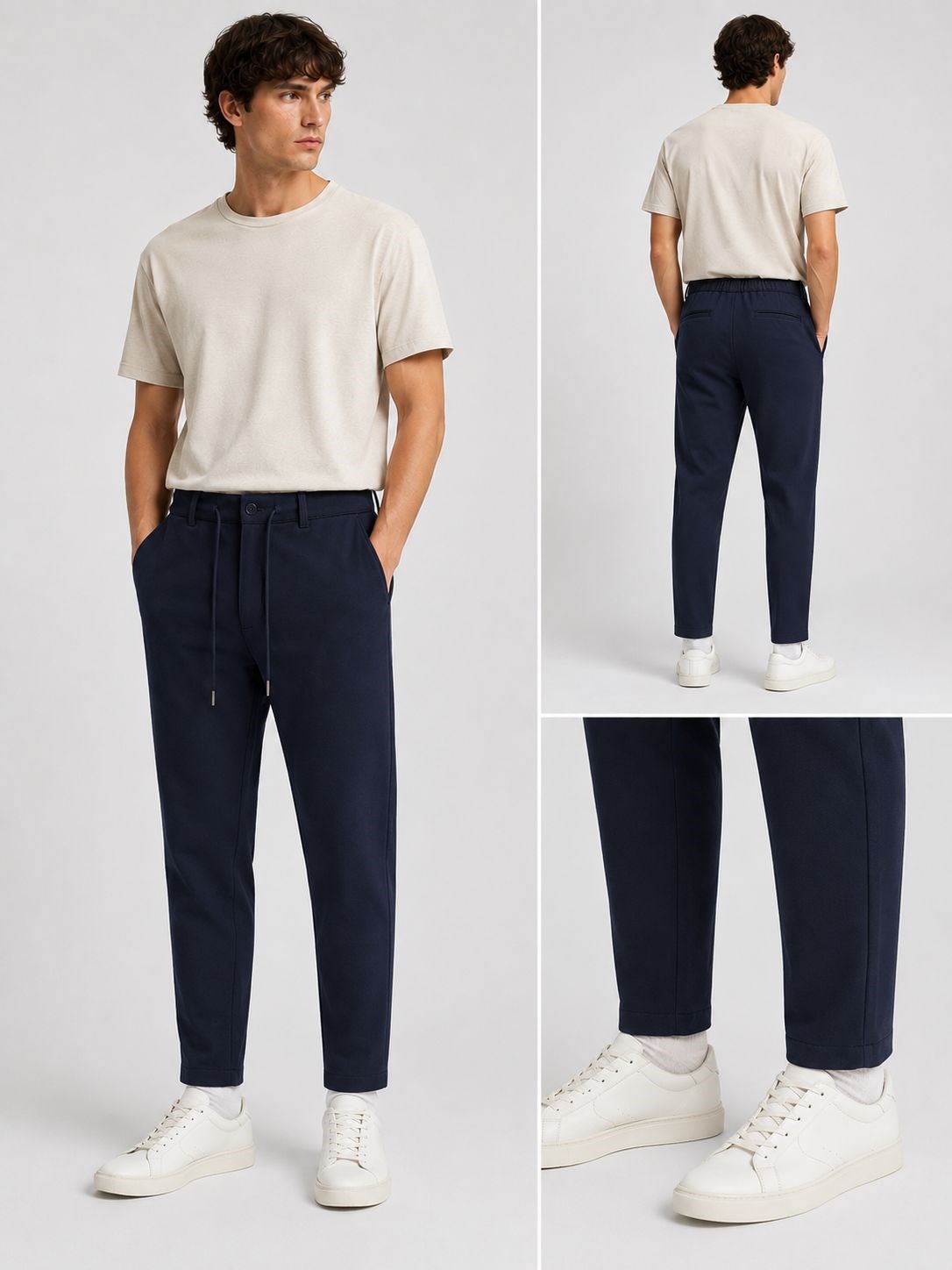 ERKEK JOGGER PANTOLON RAHAT KALIP DÜZ PAÇA LACİVERT