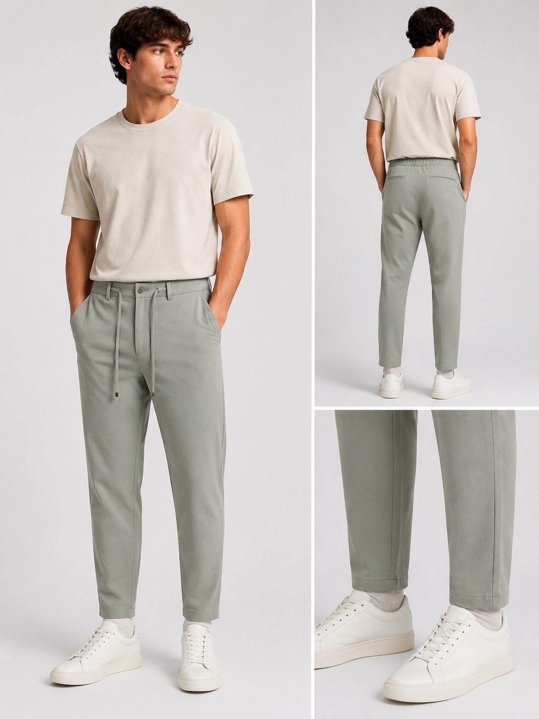 ERKEK JOGGER PANTOLON RAHAT KALIP DÜZ PAÇA YEŞİL