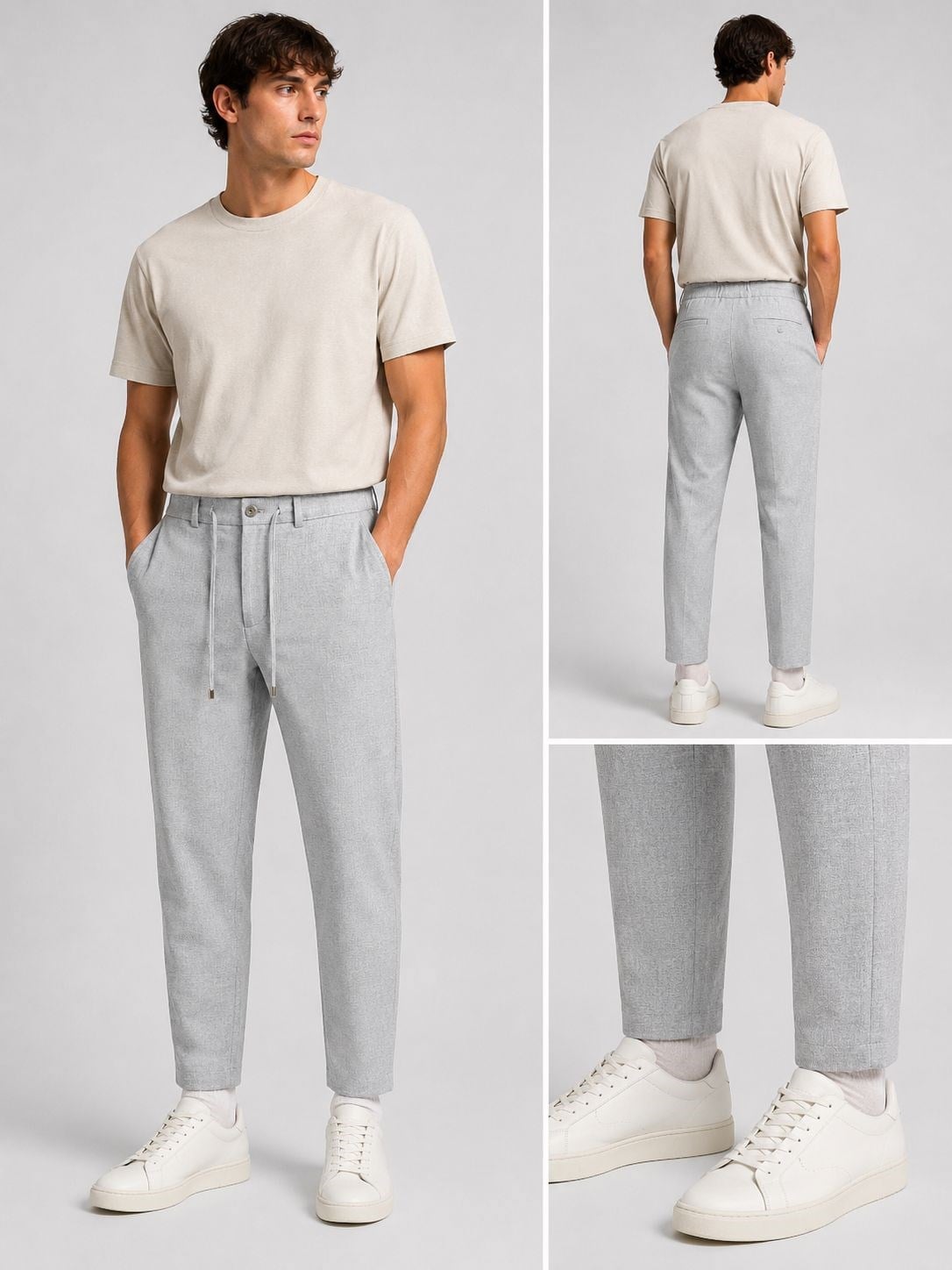 ERKEK JOGGER PANTOLON RAHAT KALIP DÜZ PAÇA GRİ
