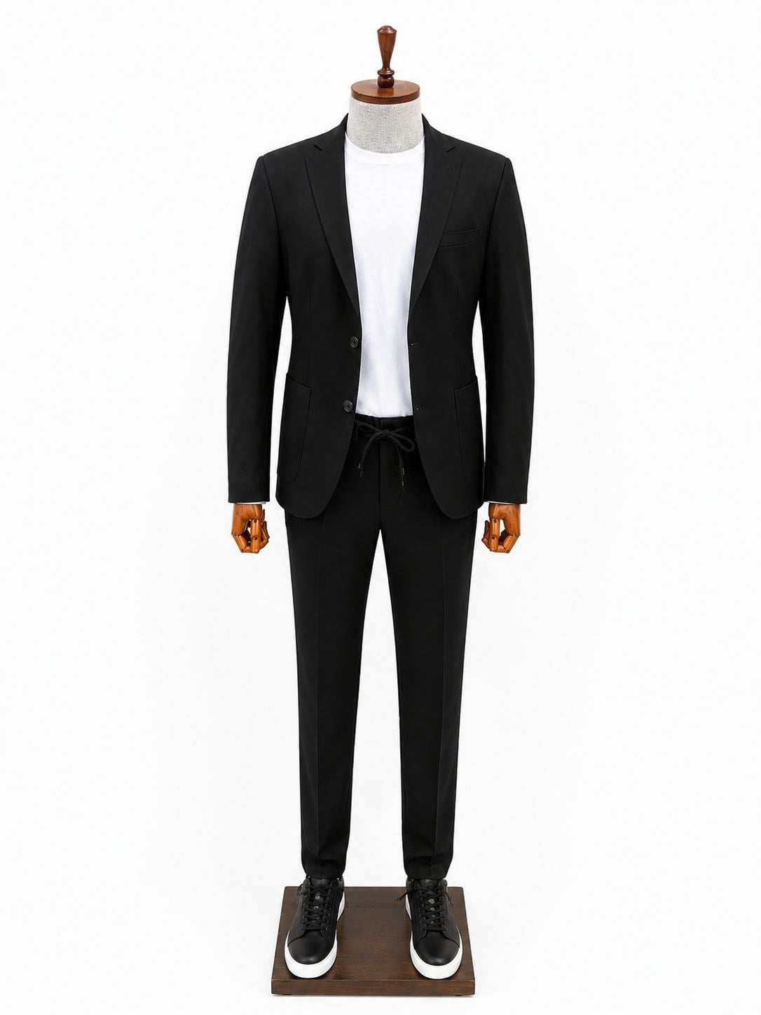 İTALYAN KESİM SLİM FİT CEKET JOGGER PANTOLON TAKIM ELBİSE SİYAH