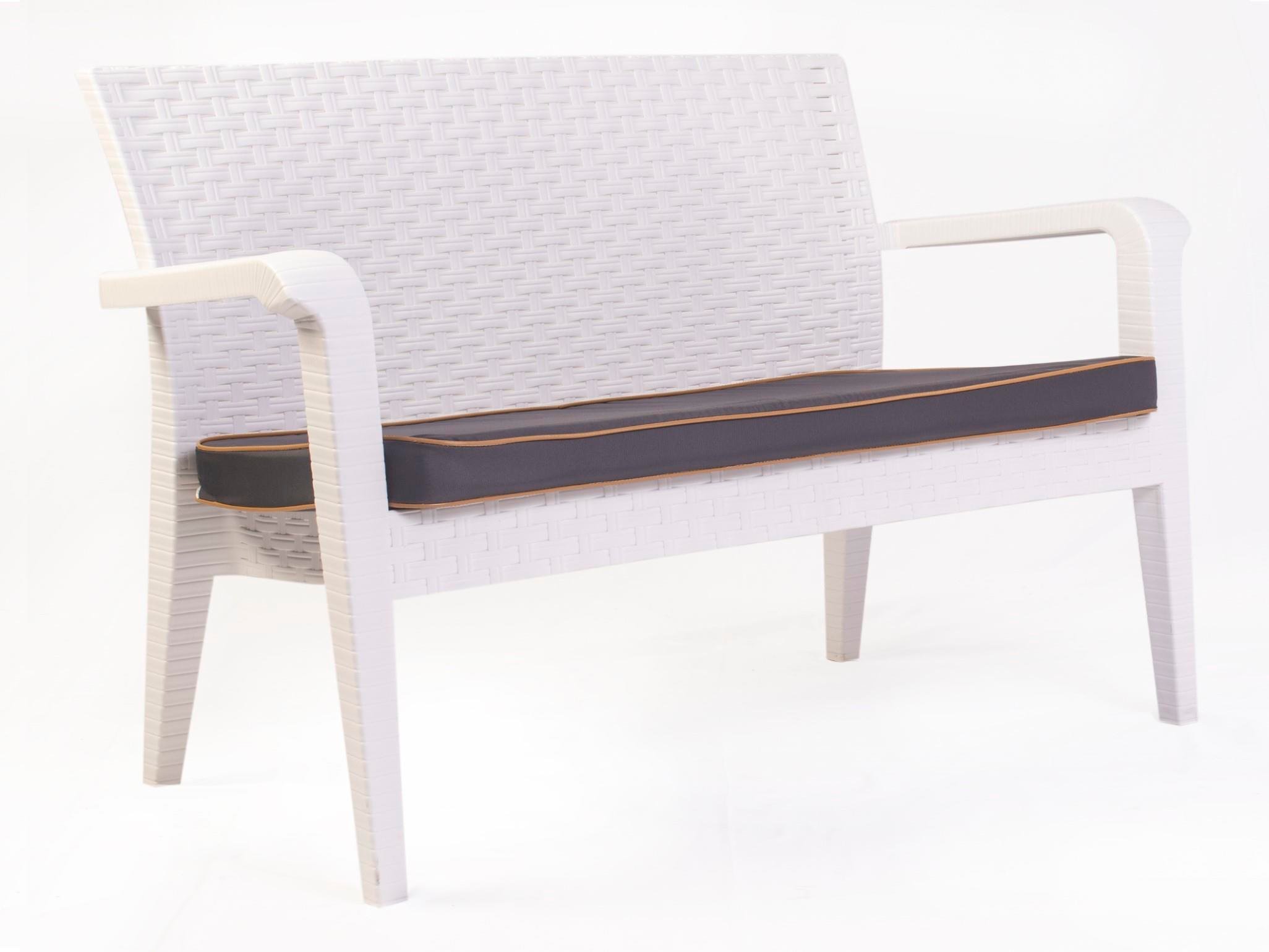 Alaska İkili Beyaz Set, Minderli, 2+1+1+S