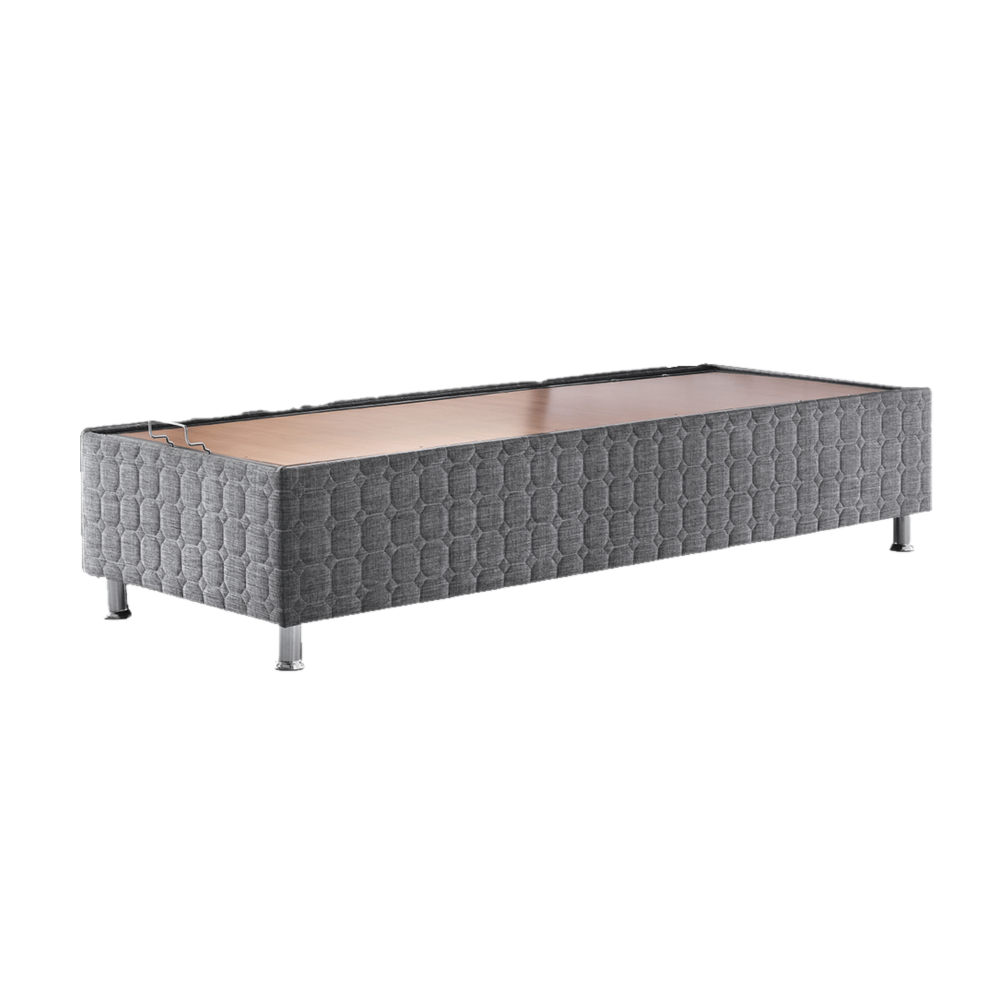 Butaş 90x190 Browni Gri Sandıklı Kumaş Baza