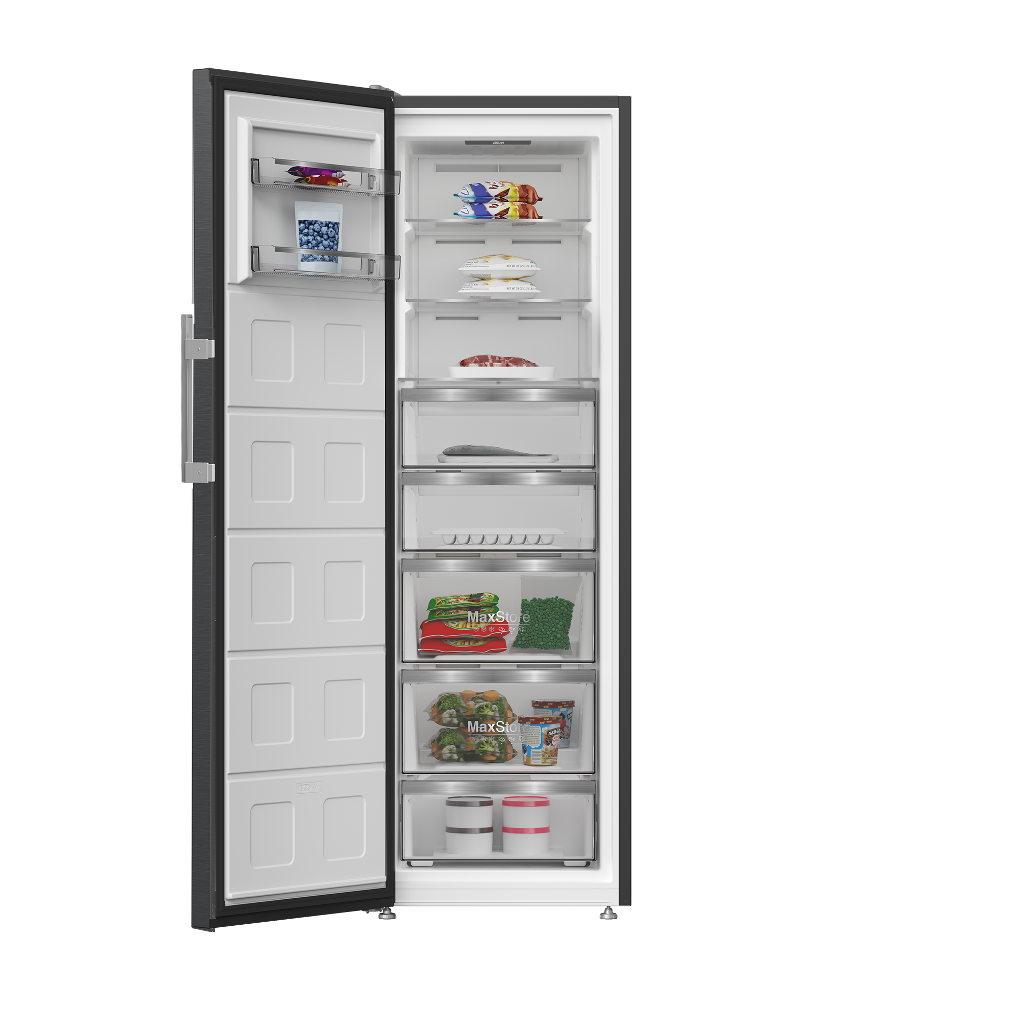 GFNEP 5686 PZ Grundig Net 286Lt Dark Inox 8 Bölmeli Dikey Derin Dondurucu