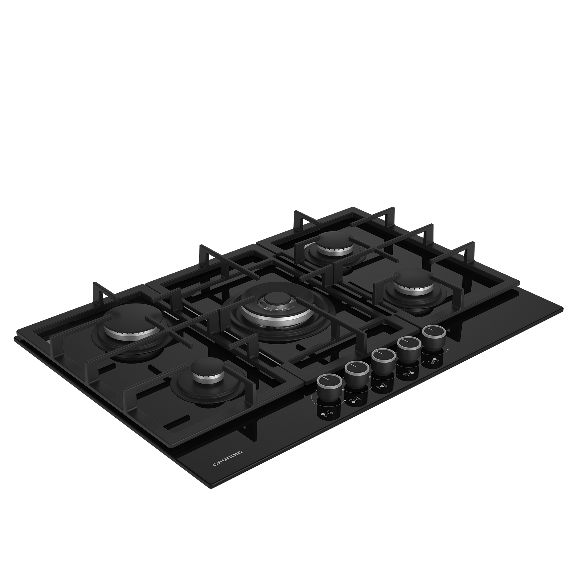 GIGL 7235250 Grundig Ankastre 75cm 5 Gözlü (1 Wox + 4 Gaz) Siyah Cam Ocak