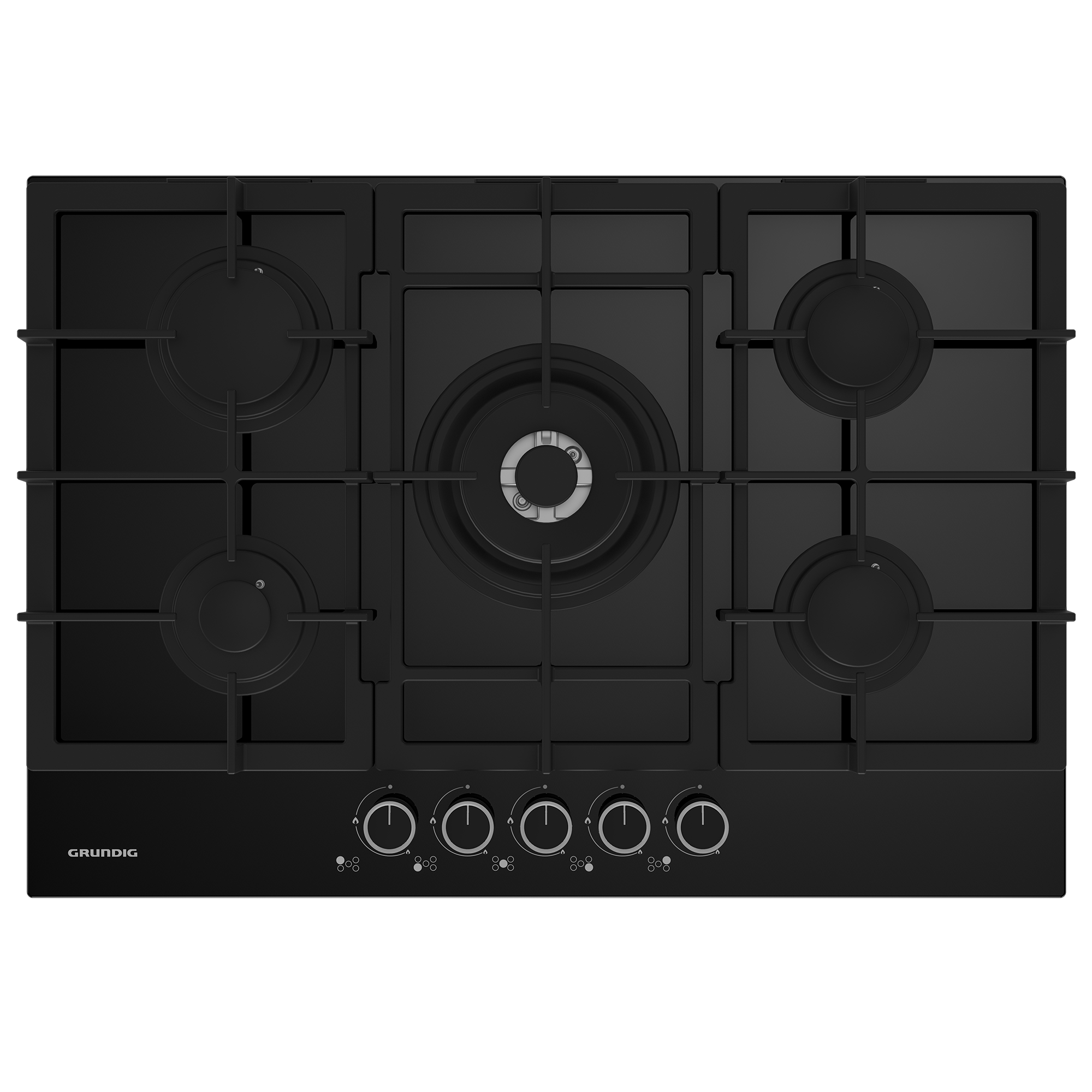 GIGL 7235250 Grundig Ankastre 75cm 5 Gözlü (1 Wox + 4 Gaz) Siyah Cam Ocak