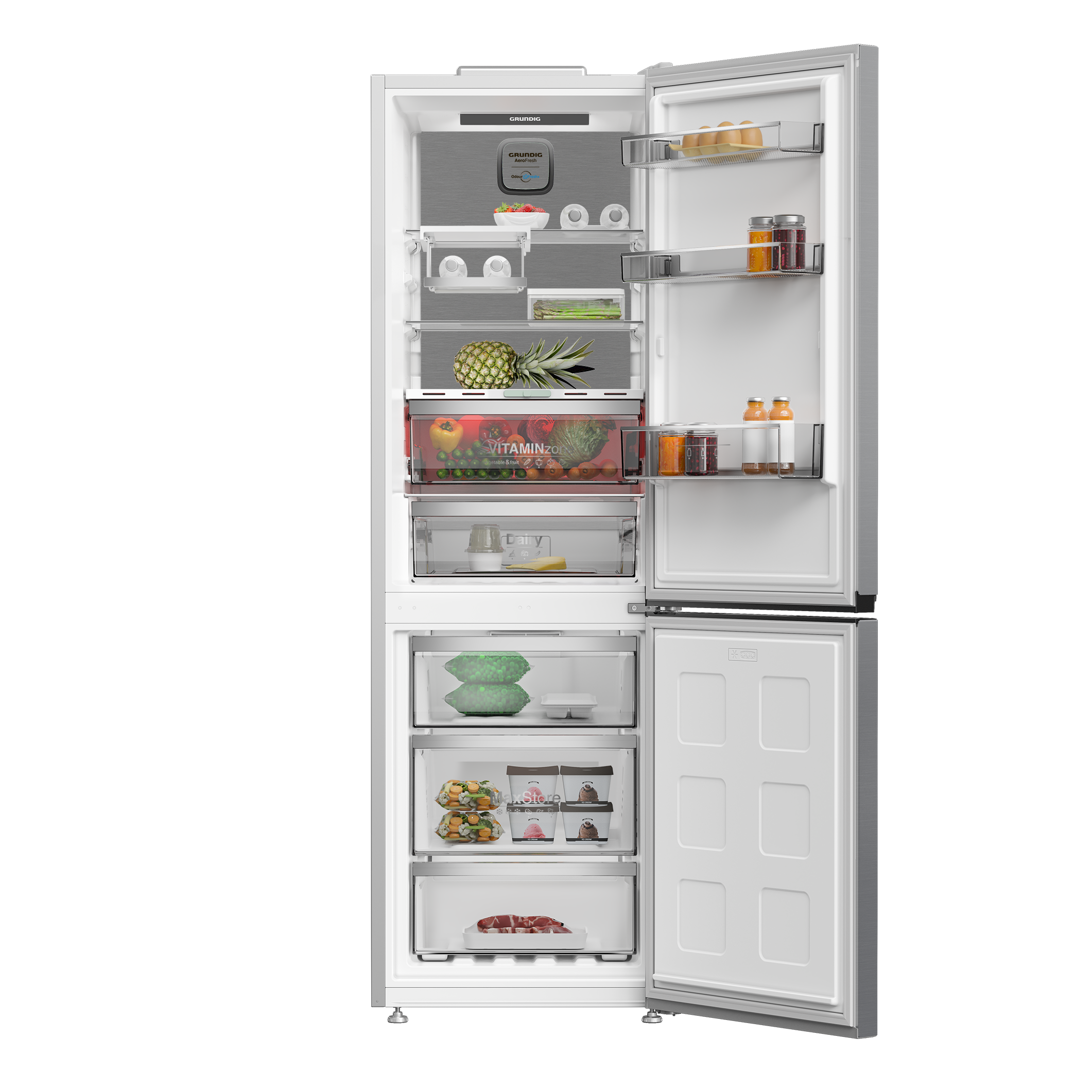 GKPN 66840 LXPW Grundig No Frost Net 316Lt. Inox HomeWhiz (WiFi) Buzdolabı