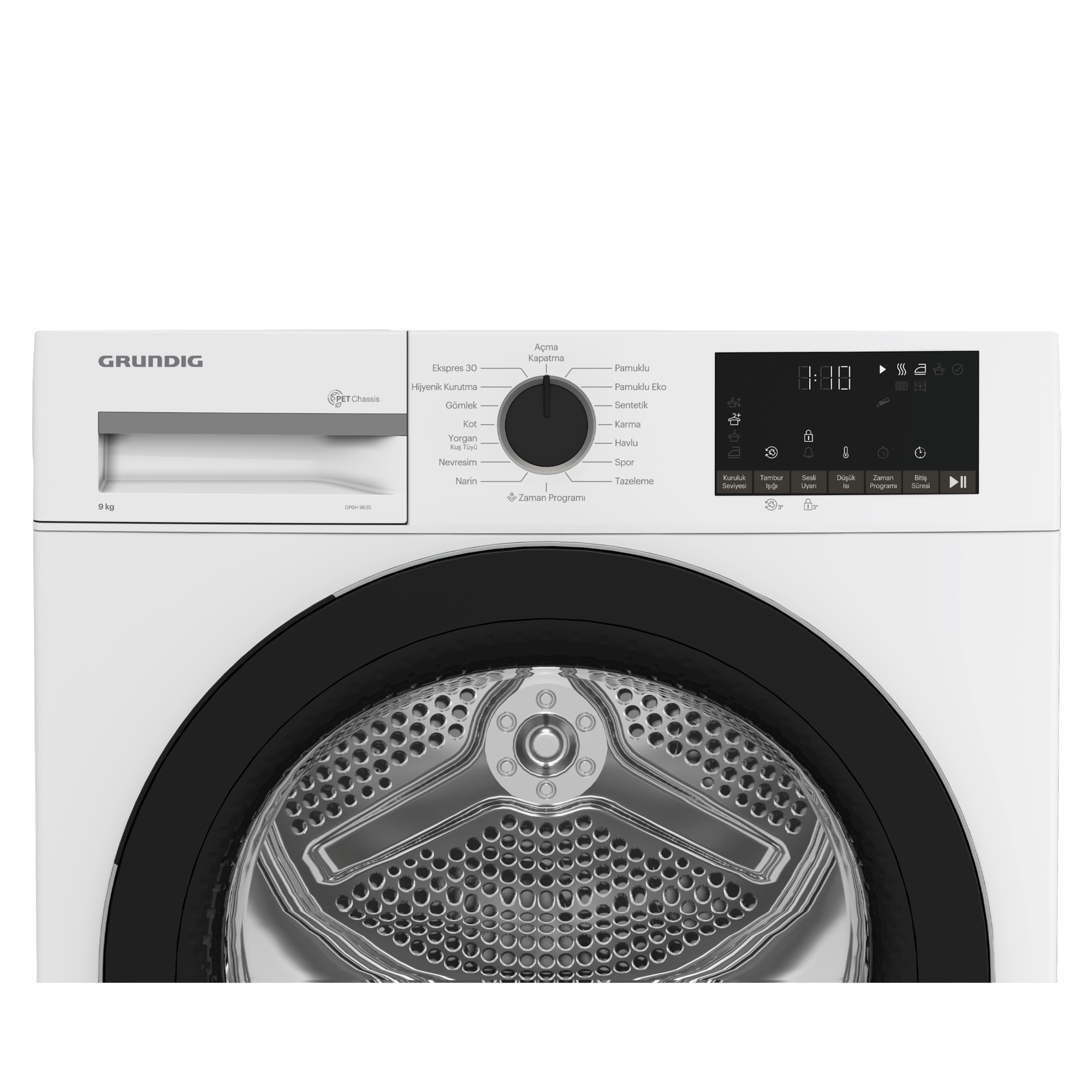 GPDH 9635 Grundig 9 Kg Isı Pompalı Beyaz Kurutma Makinesi