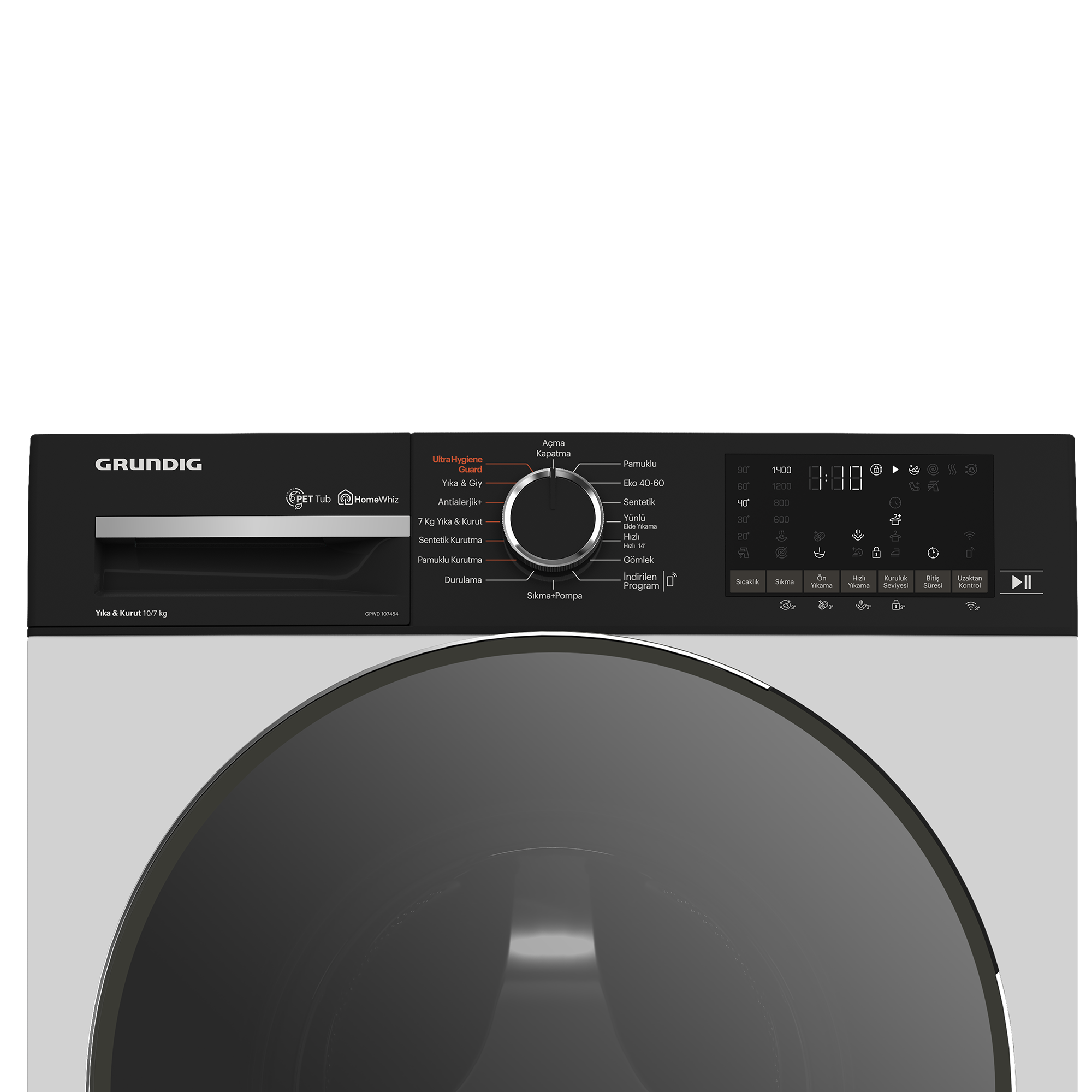 GPWD 107454 Grundig 10 Kg / 7 Kg Yıka / Kurut Kurutmalı Çamaşır Makinesi
