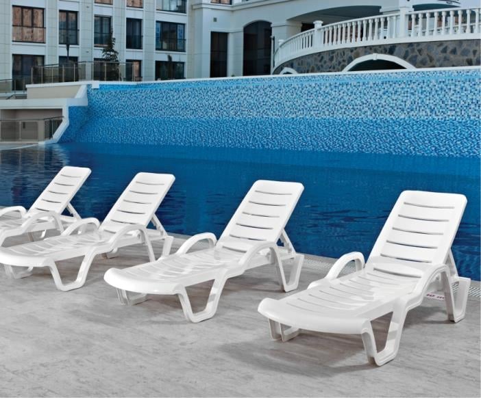 Lara Kollu Şezlong Beyaz