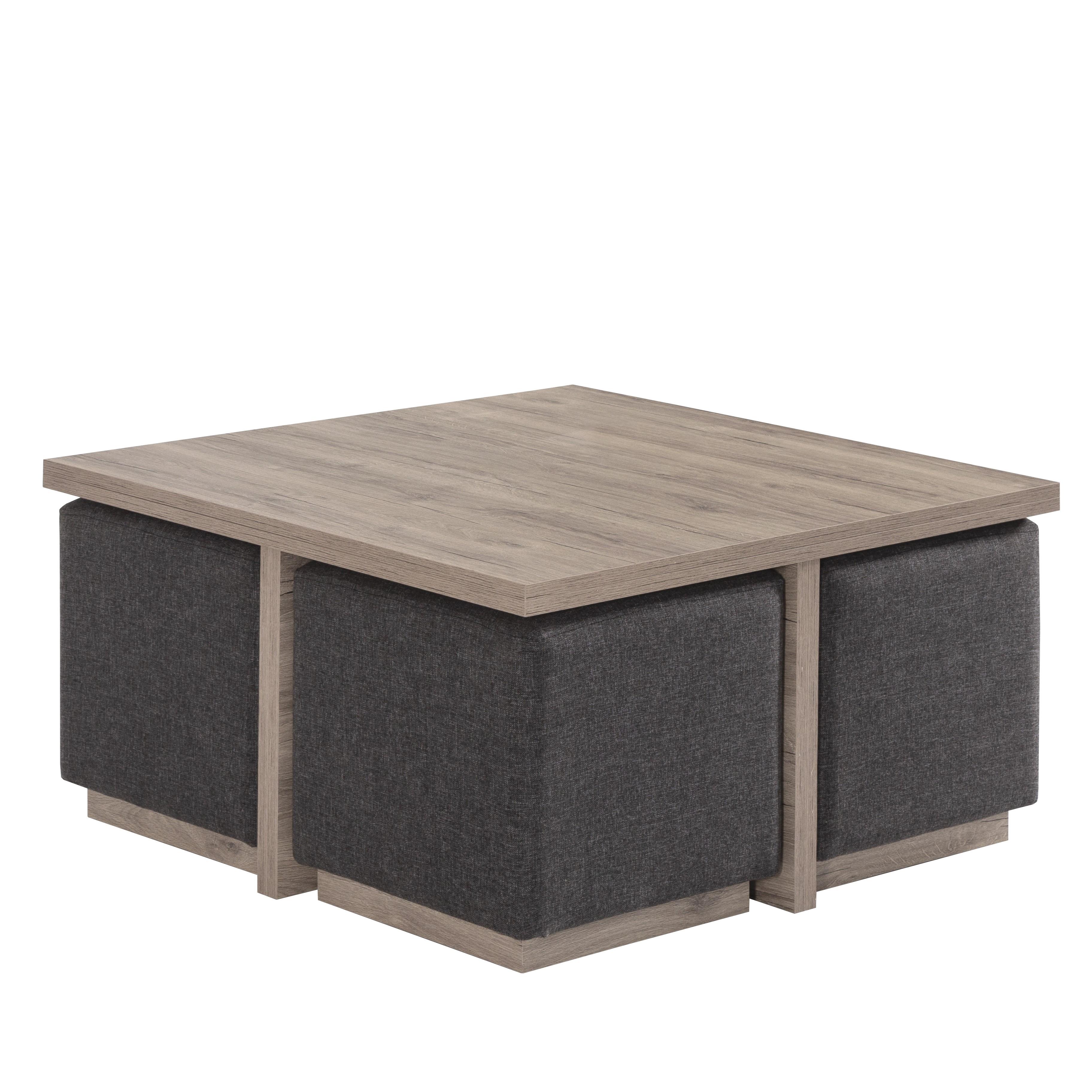 Madrid Puflu Kare Orta Sehpa 90x90x48cm