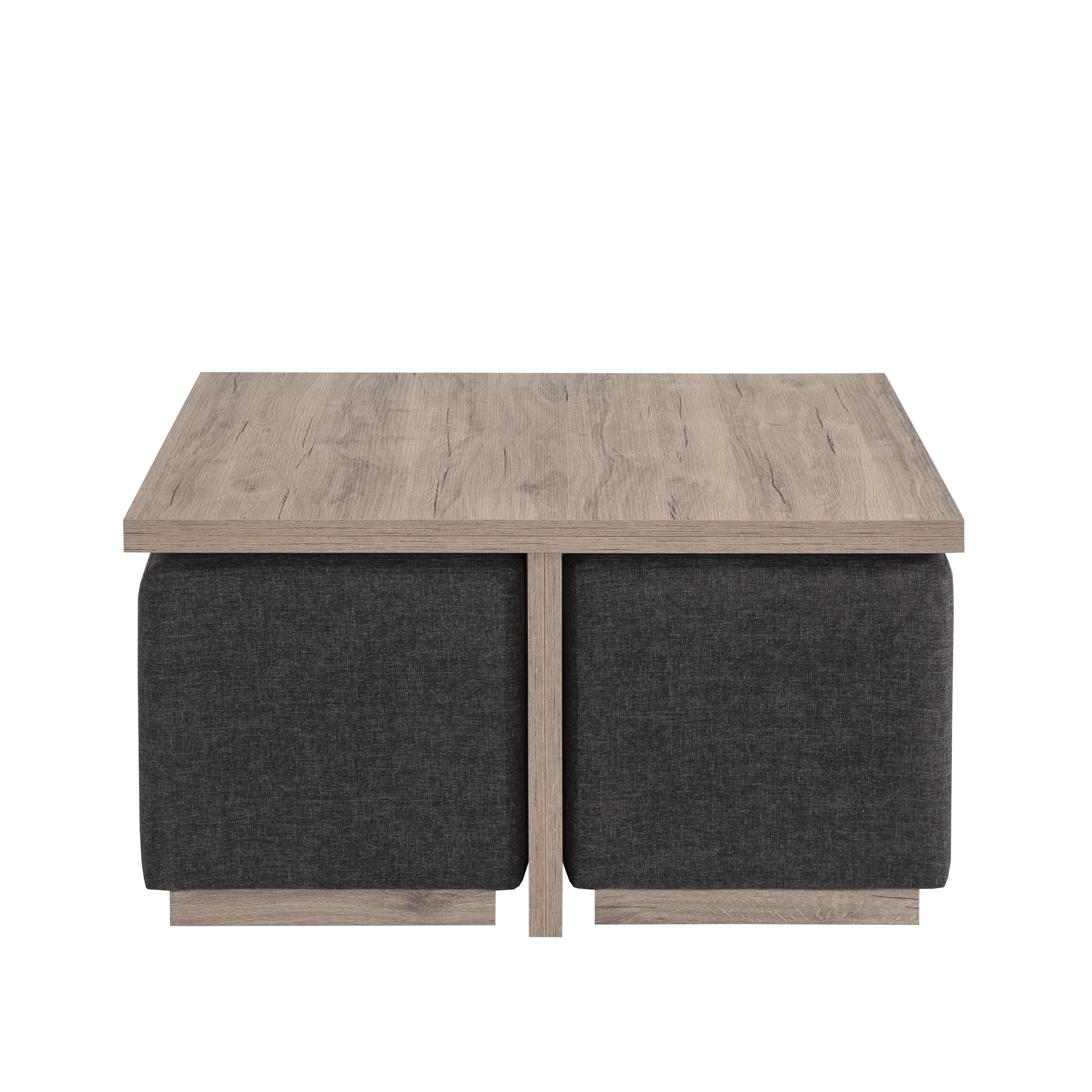 Madrid Puflu Kare Orta Sehpa 90x90x48cm