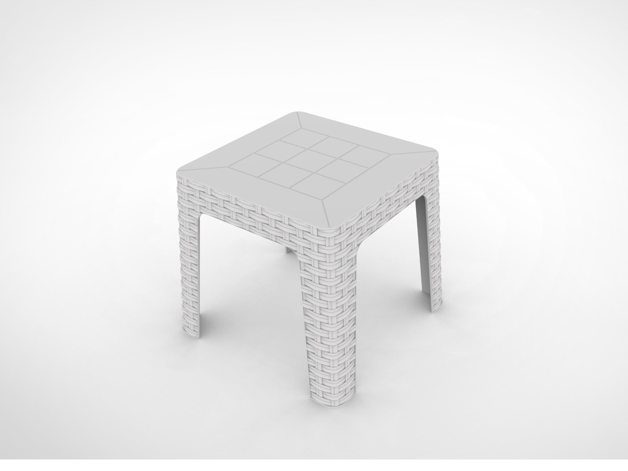 Monaco Rainbow Rattan Sehpa Beyaz