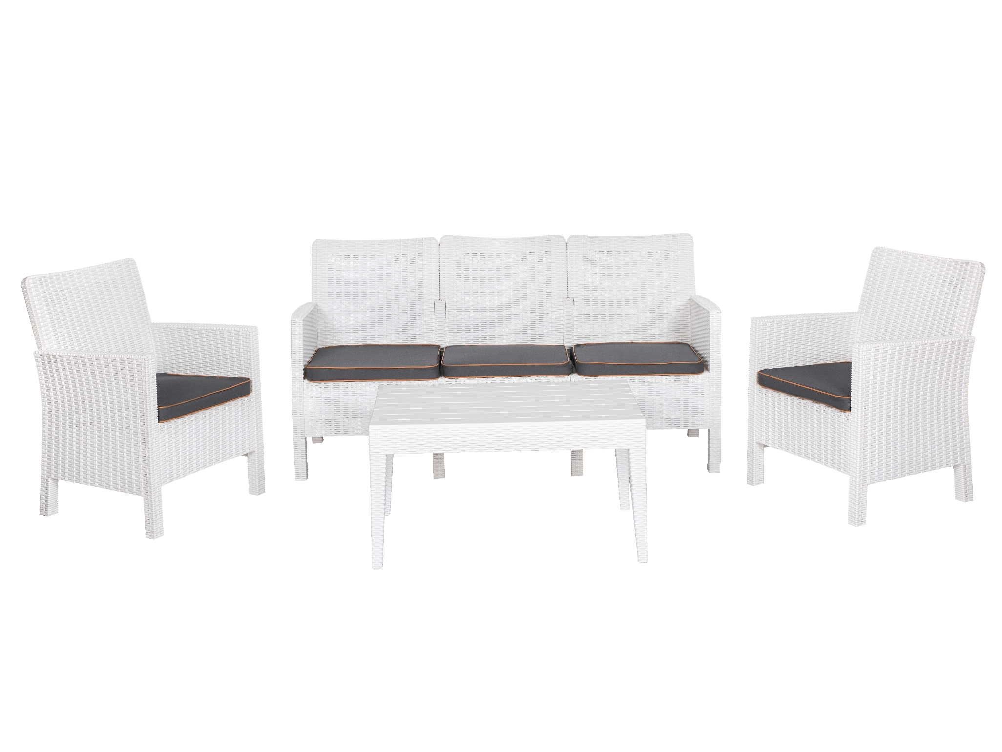 Nova Üçlü Beyaz Set, Minderli, 3+1+1+S