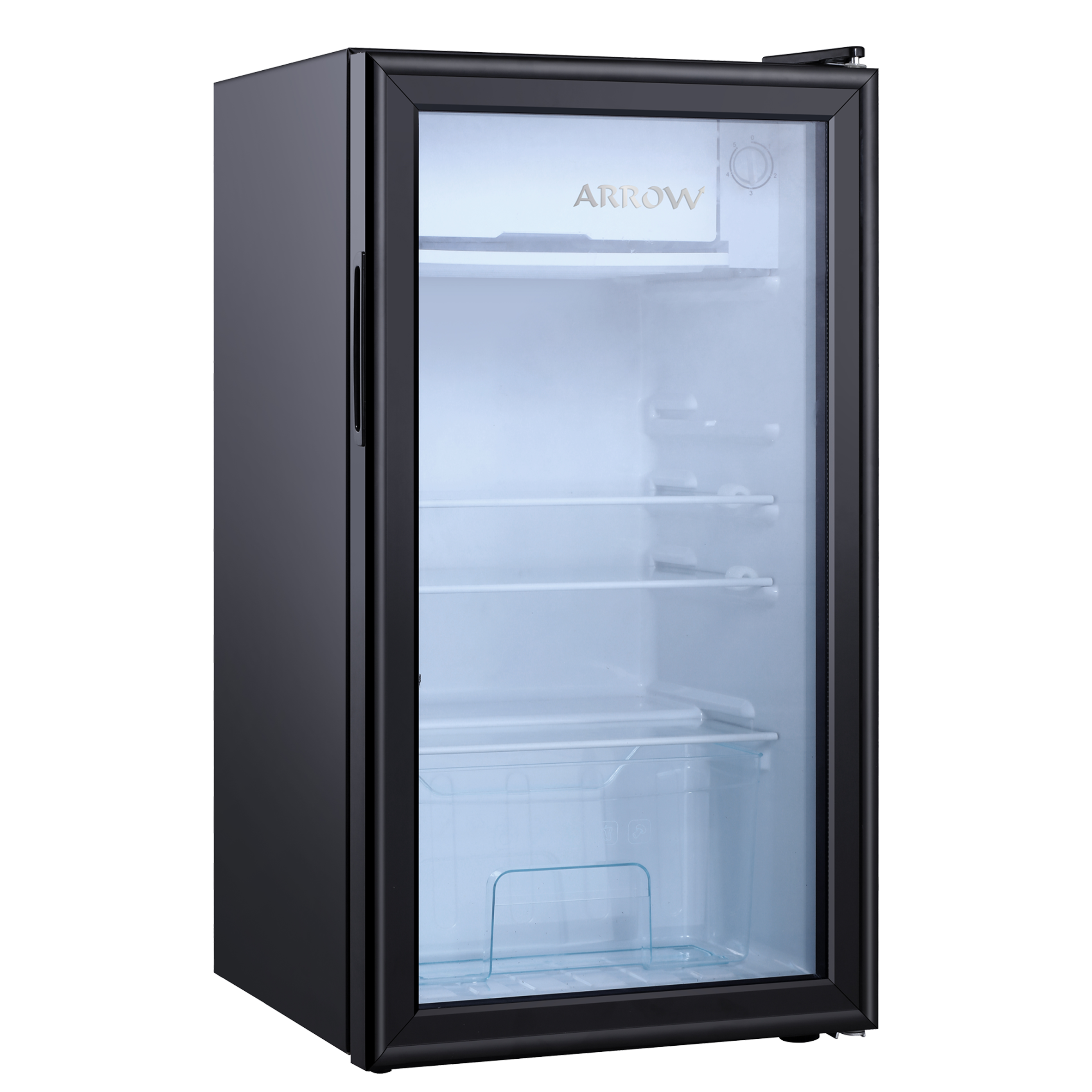 NS 83T Arrow Işıklı Cam Siyah Statik 83Lt. Mini Buzdolabı