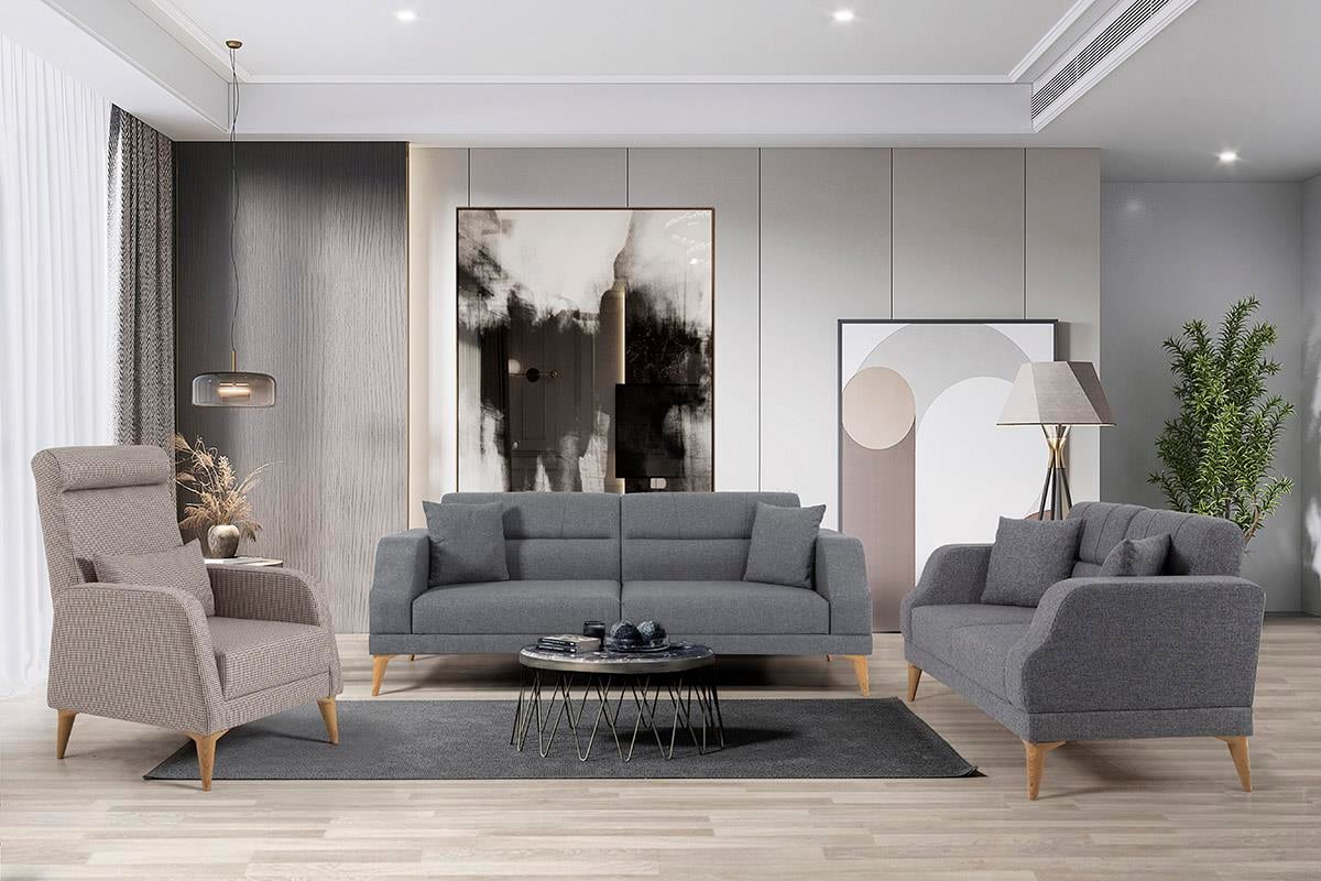 Parma Koltuk Takımı 3+3+1 K:Etna106 - B:Kazayağı