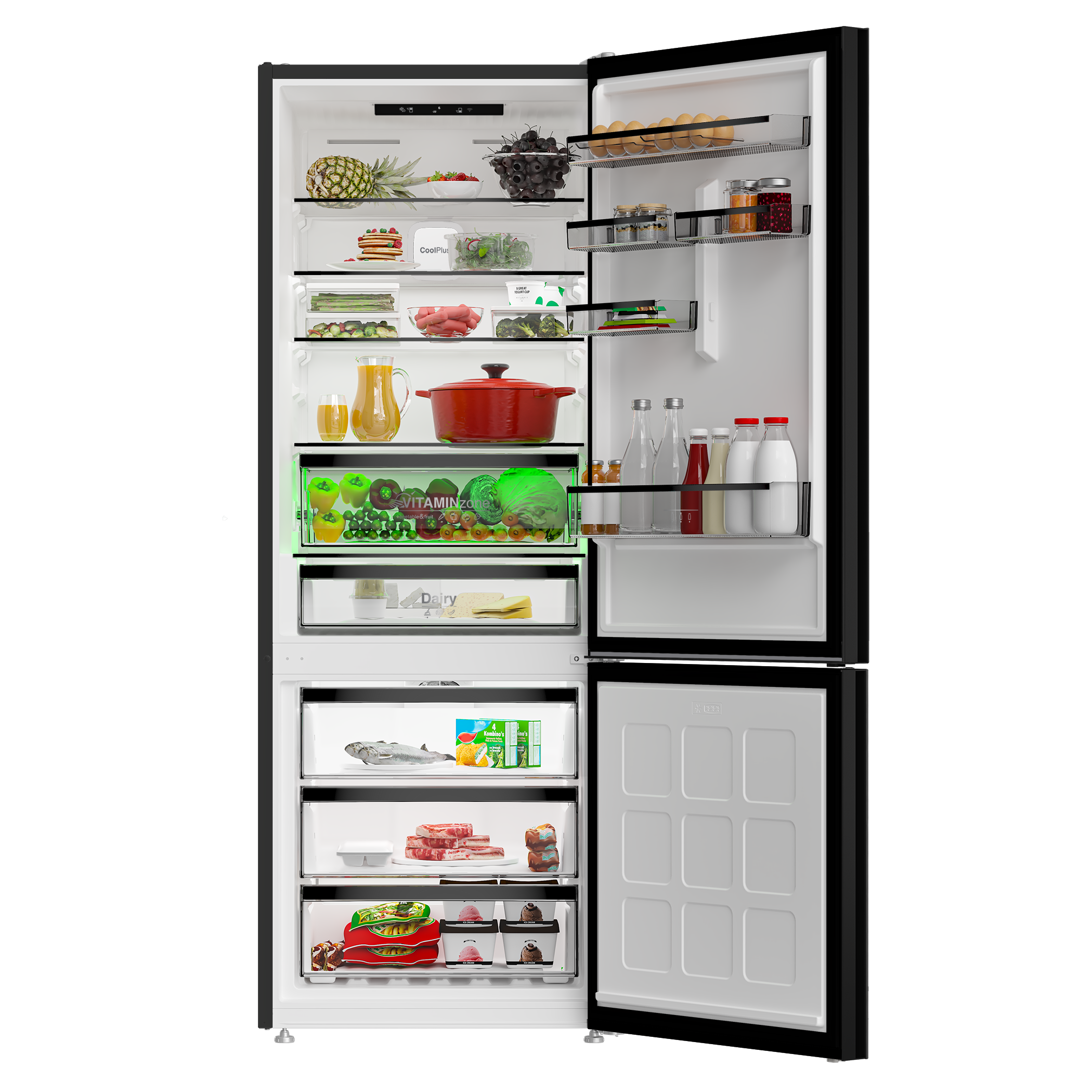 PBZL 9561 E Leisure Siyah Cam Net 490Lt. Buzdolabı