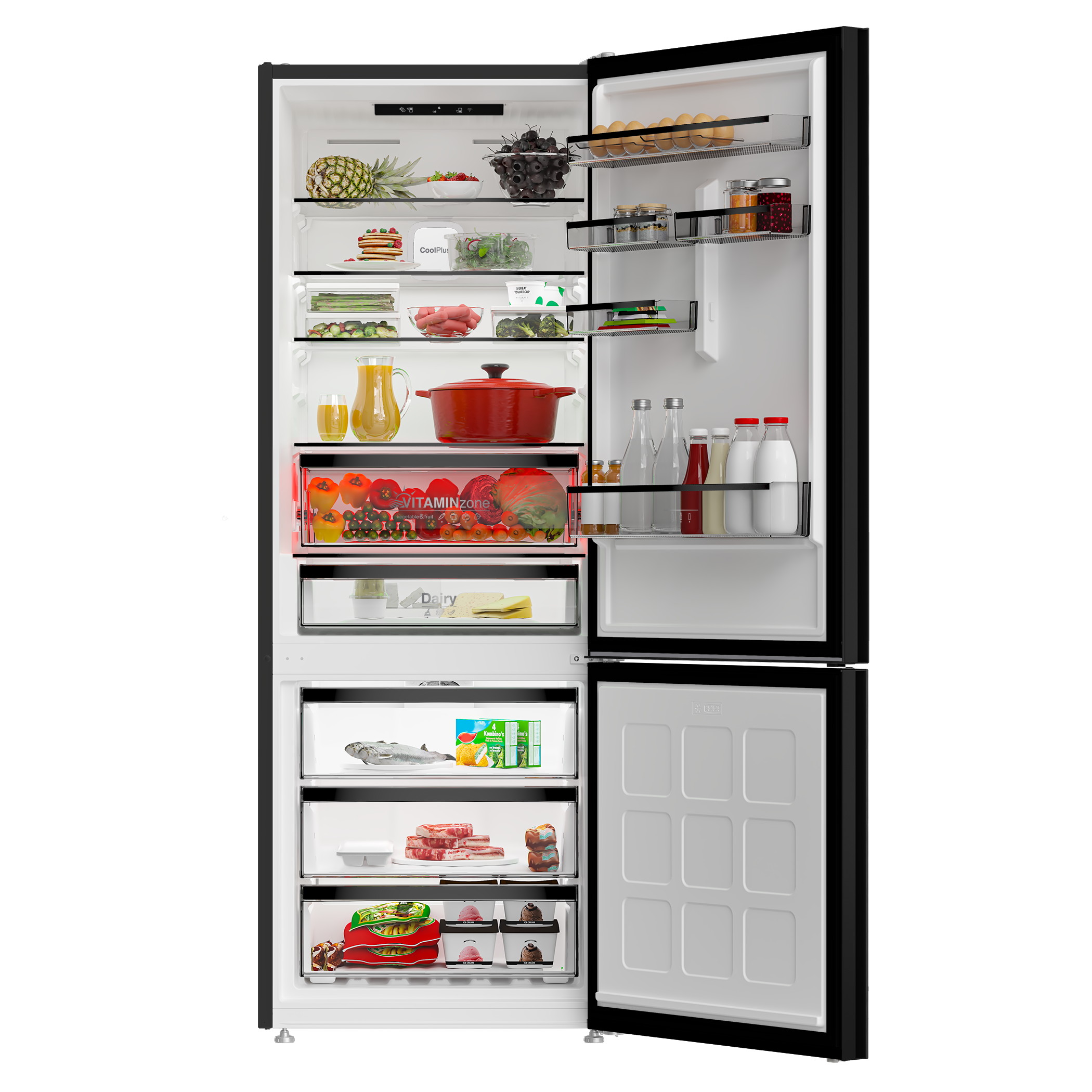 PBZL 9561 E Leisure Siyah Cam Net 490Lt. Buzdolabı