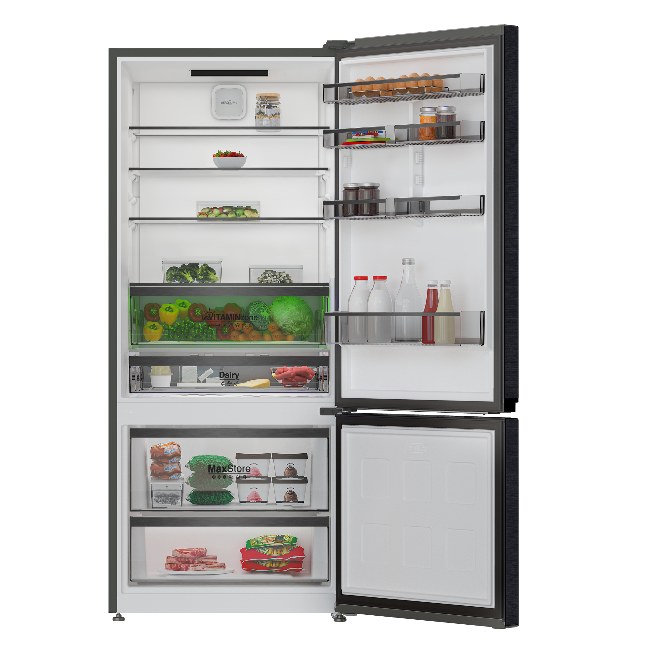 PBZL 9778 BI Leisure Black Inox AeroActive Net 551Lt. Buzdolabı