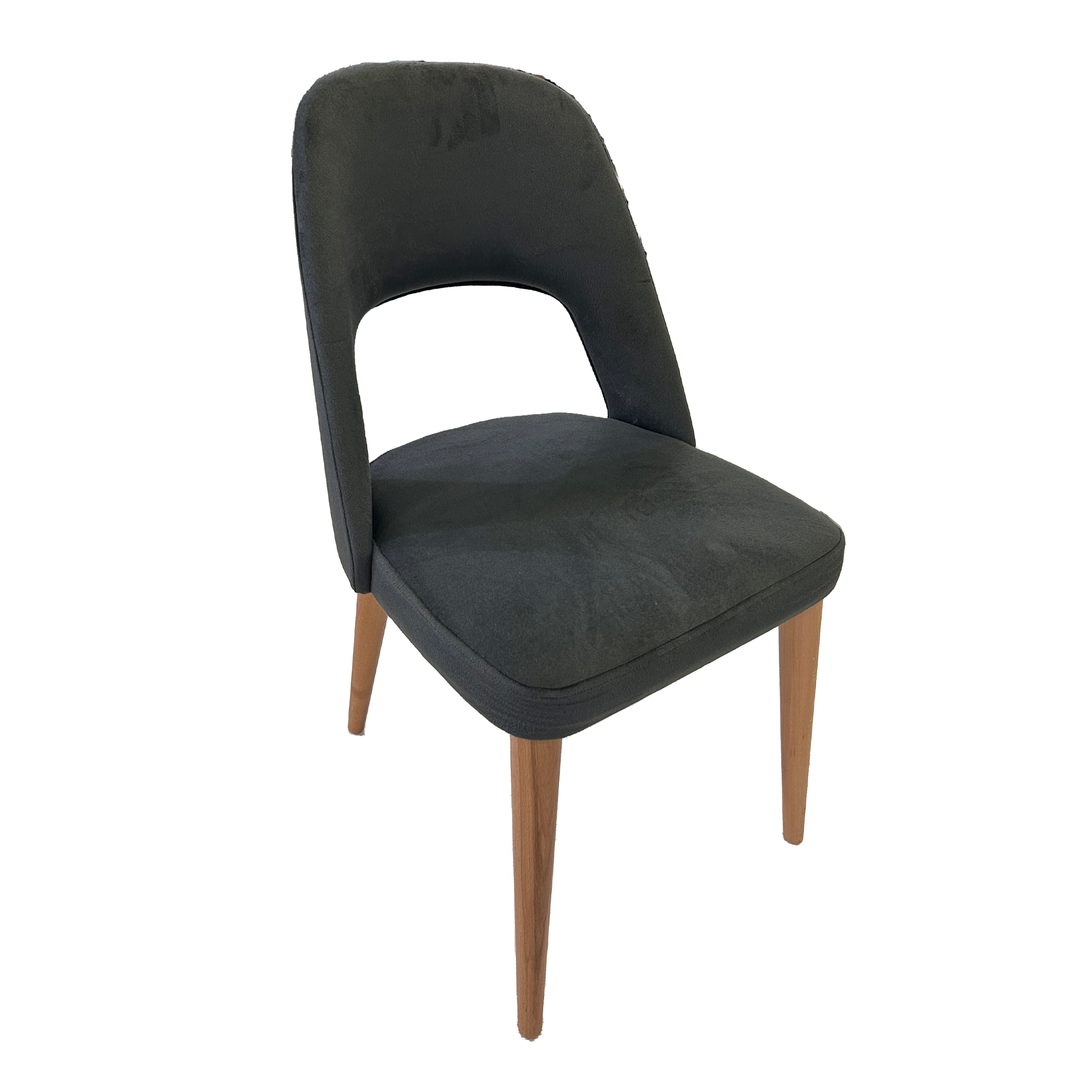 Sandalye Lotus Naturel Ceviz Ayak - Jag51 Antrasit Kumaş