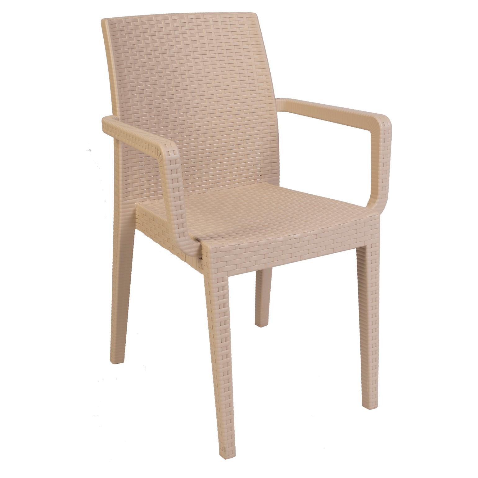 Siena Rainbow Rattan Kollu Sandalye Krem