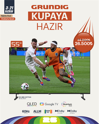 55 inch Grundig Google QLed TV 60Hz / 55GRD-GY7T00 (55 GQ 700A)