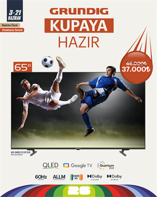 65 inch Grundig Google QLed TV / 65GRD-FC3T00 (65 GJQ 9200)