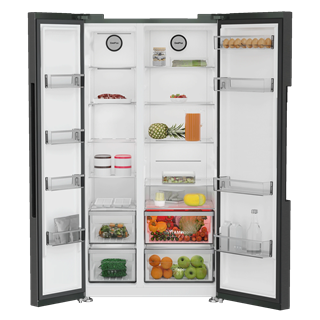 GSN 30110 FXBR Grundig 558Lt A++ Manhattan Gray Side by Side Buzdolabı