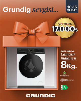 GW7P58410W Grundig 8 Kg Inverter Motor FiberCatcher™ Home Whiz Çamaşır Makinesi