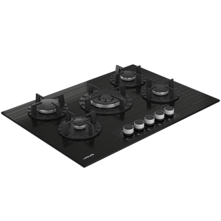 POLC 760 WS Leisure Ankastre 5 Göz Gaz Siyah Cam Ocak