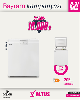 AL 2205 Altus Net 205Lt. Yatay Derin Dondurucu