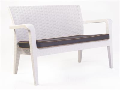 Alaska İkili Beyaz Set, Minderli, 2+1+1+S