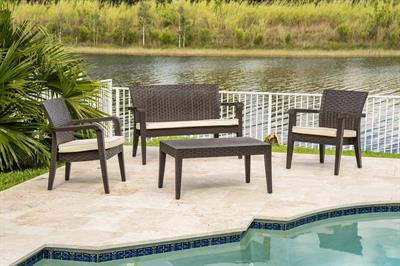 Alaska İkili Kahve Set, Minderli, 2+1+1+S