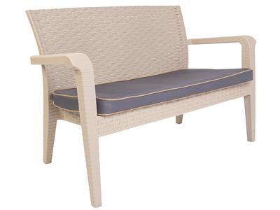 Alaska İkili Krem Set, Minderli, 2+1+1+S