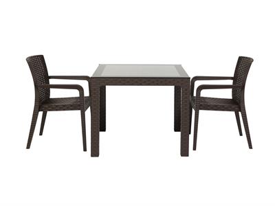 Arizona Rainbow Camlı Kahve Masa, 90x90