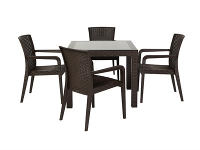 Arizona Rainbow Camlı Kahve Masa, 90x90