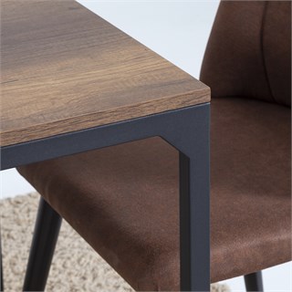 Astor Metal Ayaklı Ahşap Tablalı Yemek Masası