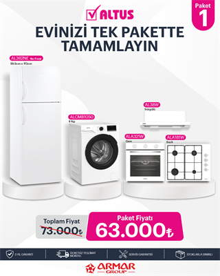 Beyaz Eşya Paketi 1 (Buzdolabı + Çamaşır + Fırın + Ocak + Aspiratör)