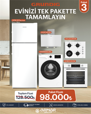 Beyaz Eşya Paketi 3 (Buzdolabı + Çamaşır + Fırın + Ocak + Davlumbaz)